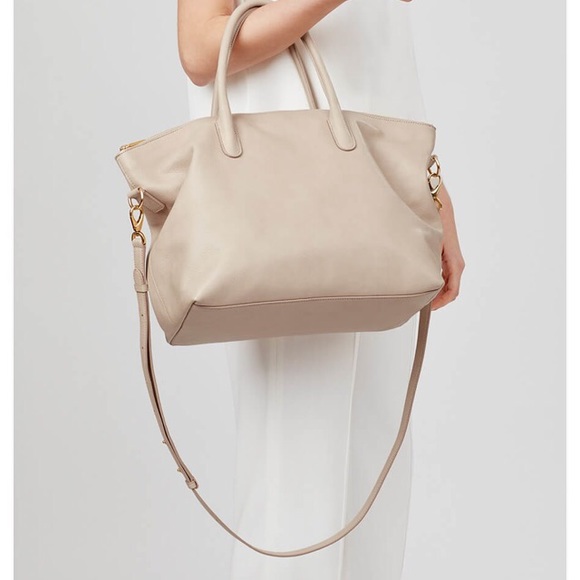 Cuyana Handbags - Cuyana Zip Satchel (Stone)